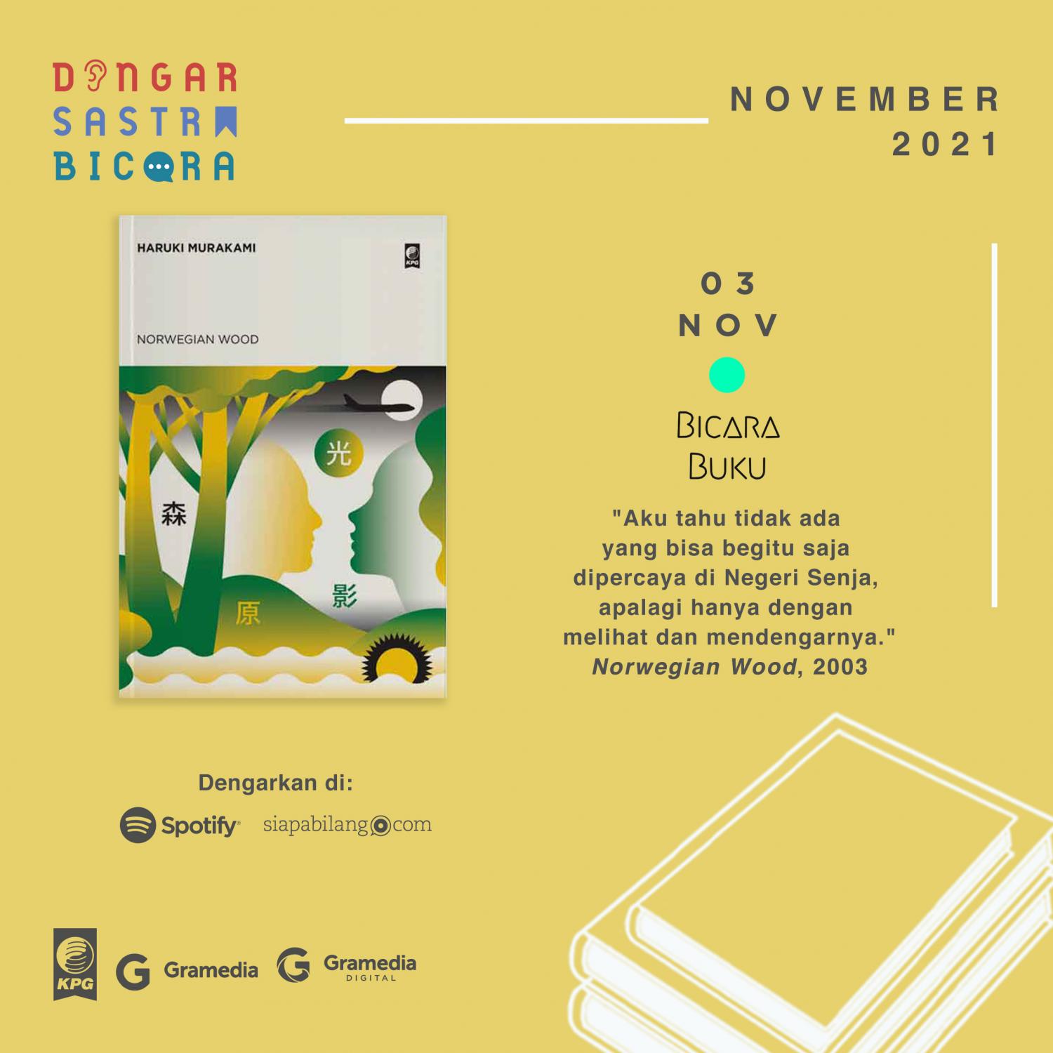 Bahas Buku Norwegian Wood oleh Podcast Bicara Buku