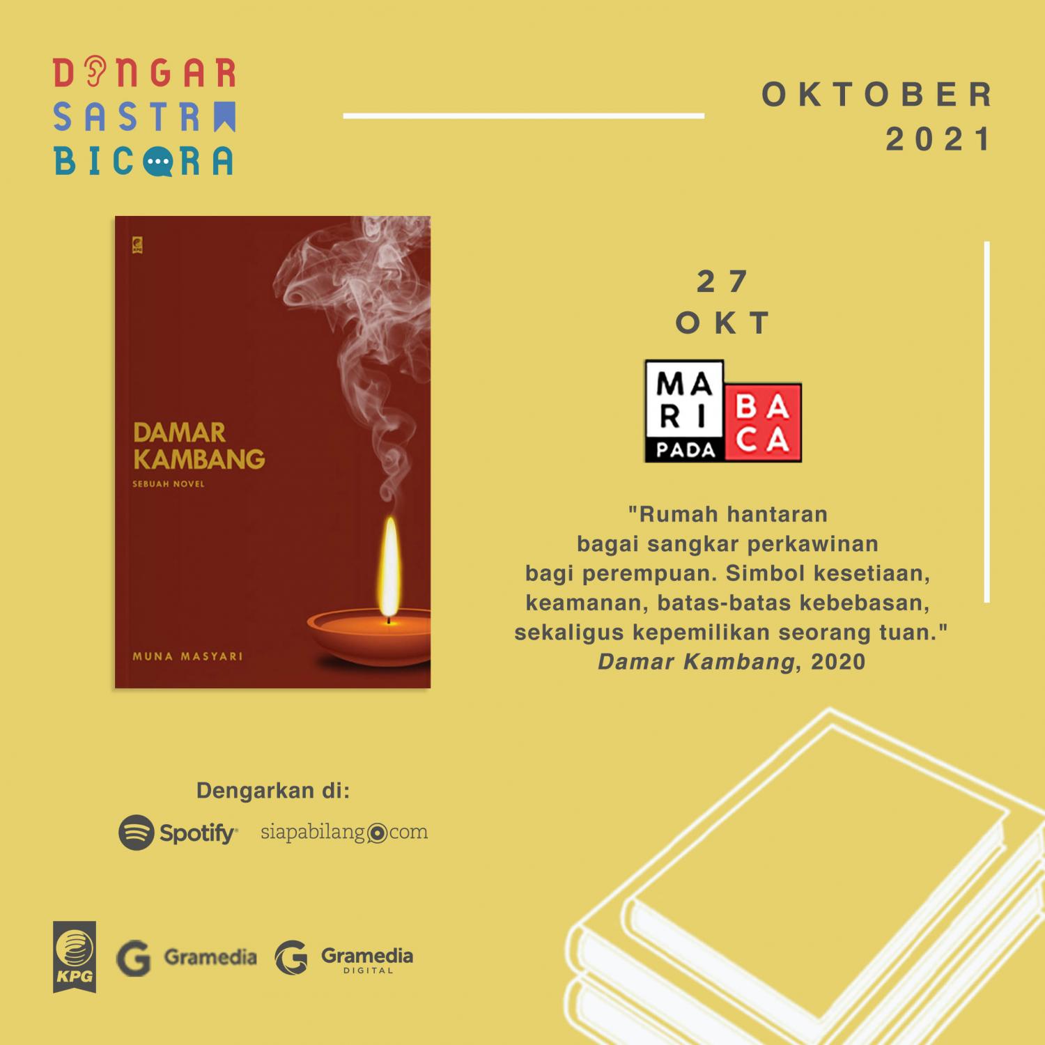 Bahas Buku Damar Kambang oleh Podcast Maripadabaca