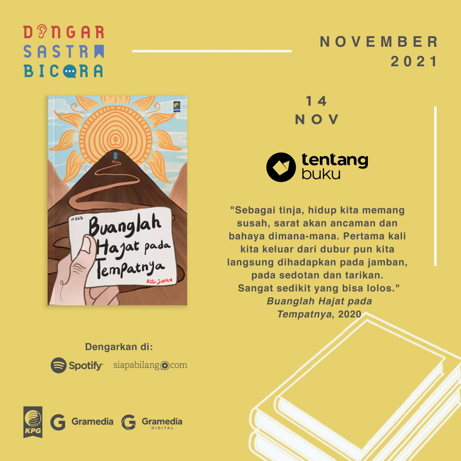Bahas Buku Buanglah Hajat pada Tempatnya oleh Podcast Tentang Buku